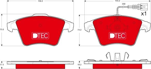 TRW GDB1556DTE - Гальмівні колодки, дискові гальма autozip.com.ua