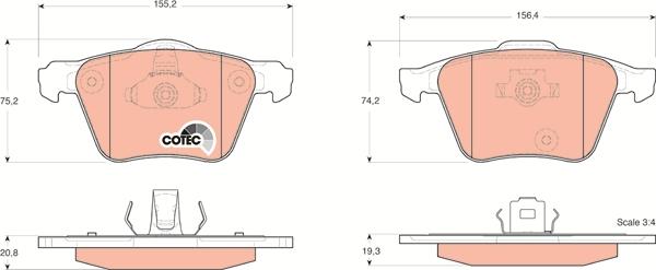 TRW GDB1565 - Гальмівні колодки, дискові гальма autozip.com.ua