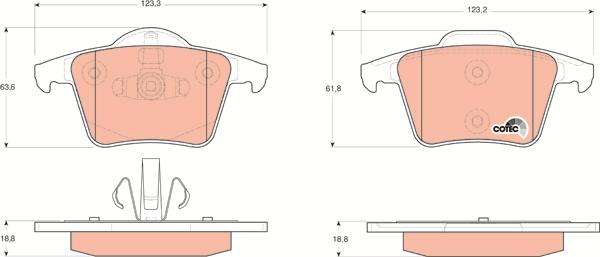 TRW GDB1566 - Гальмівні колодки, дискові гальма autozip.com.ua