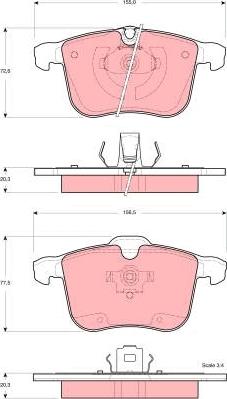 TRW GDB1567 - Гальмівні колодки, дискові гальма autozip.com.ua