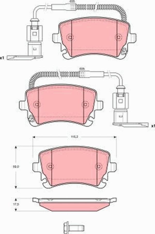 TRW GDB1508 - Гальмівні колодки, дискові гальма autozip.com.ua