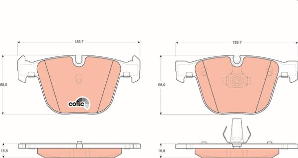 TRW GDB1502 - Гальмівні колодки, дискові гальма autozip.com.ua