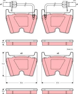 TRW GDB1507 - Гальмівні колодки, дискові гальма autozip.com.ua