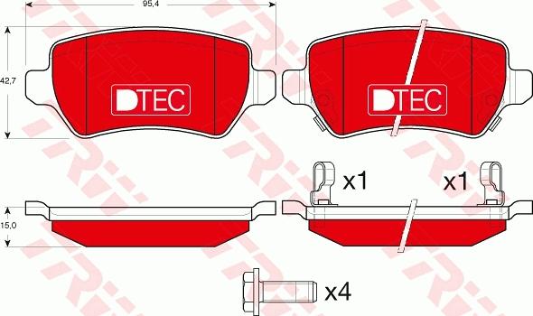 TRW GDB1515DTE - Гальмівні колодки, дискові гальма autozip.com.ua