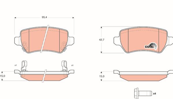TRW GDB1515 - Гальмівні колодки, дискові гальма autozip.com.ua