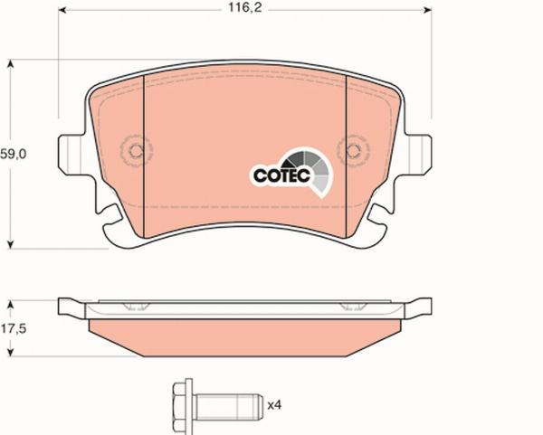 TRW GDB1516 - Гальмівні колодки, дискові гальма autozip.com.ua