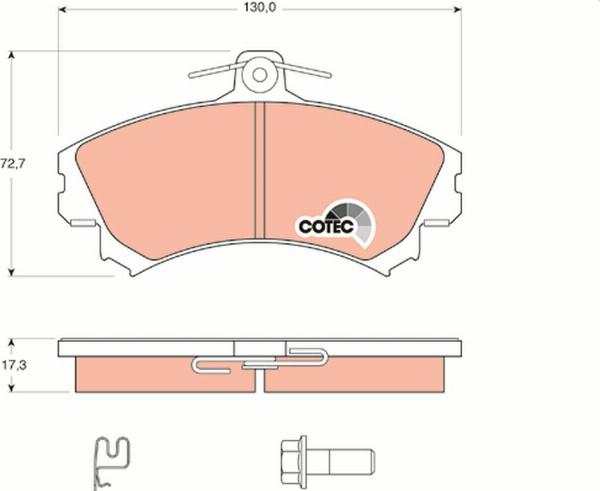 TRW GDB1584 - Гальмівні колодки, дискові гальма autozip.com.ua