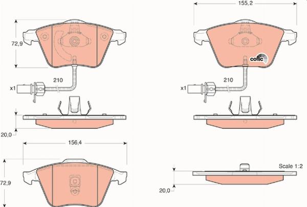 TRW GDB1528 - Гальмівні колодки, дискові гальма autozip.com.ua
