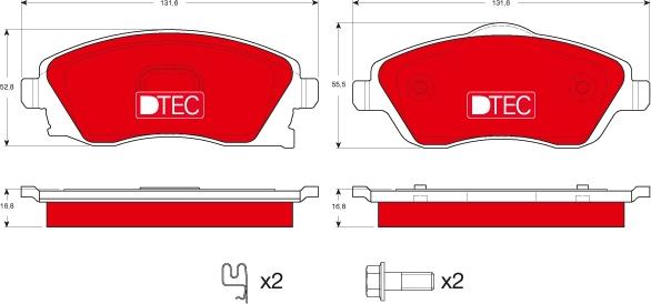 TRW GDB1570DTE - Гальмівні колодки, дискові гальма autozip.com.ua