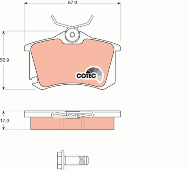 TRW GDB1578 - Гальмівні колодки, дискові гальма autozip.com.ua