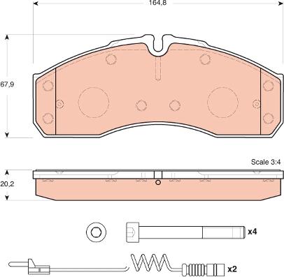 TRW GDB1694 - Гальмівні колодки, дискові гальма autozip.com.ua