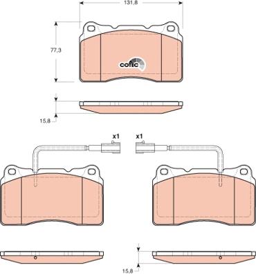 TRW GDB1648 - Гальмівні колодки, дискові гальма autozip.com.ua