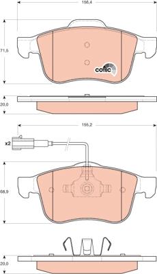 TRW GDB1647 - Гальмівні колодки, дискові гальма autozip.com.ua