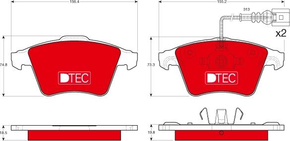 TRW GDB1651DTE - Гальмівні колодки, дискові гальма autozip.com.ua