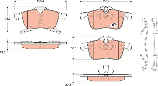 TRW GDB1668 - Гальмівні колодки, дискові гальма autozip.com.ua