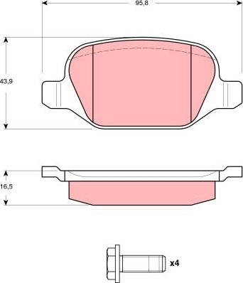 TRW GDB1604 - Гальмівні колодки, дискові гальма autozip.com.ua