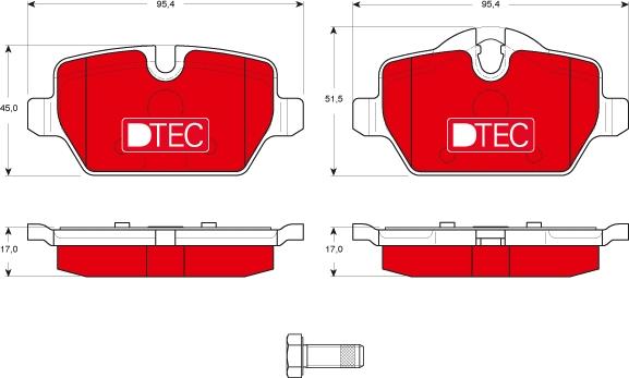 TRW GDB1612DTE - Гальмівні колодки, дискові гальма autozip.com.ua