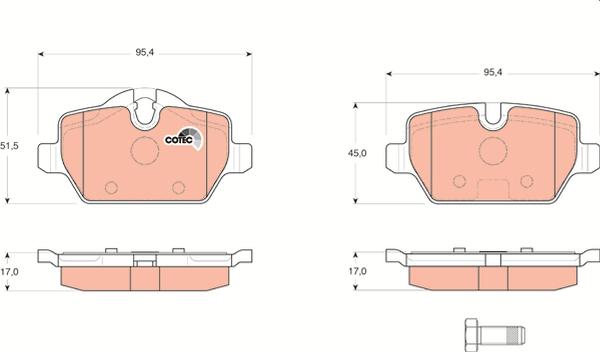 TRW GDB1612 - Гальмівні колодки, дискові гальма autozip.com.ua