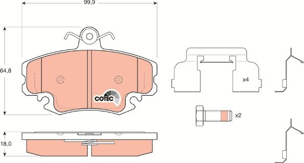 TRW GDB1634 - Гальмівні колодки, дискові гальма autozip.com.ua