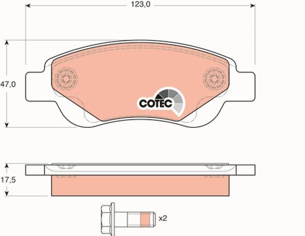 TRW GDB1633 - Гальмівні колодки, дискові гальма autozip.com.ua