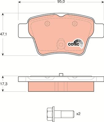 TRW GDB1620 - Гальмівні колодки, дискові гальма autozip.com.ua