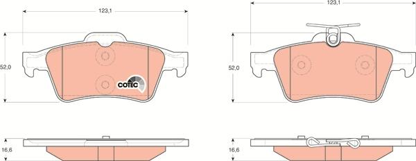 TRW GDB1621AT - Гальмівні колодки, дискові гальма autozip.com.ua