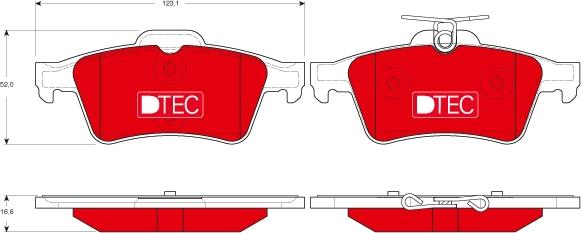 TRW GDB1621DTE - Гальмівні колодки, дискові гальма autozip.com.ua