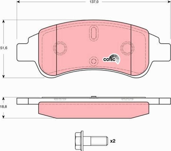 TRW GDB1623 - Гальмівні колодки, дискові гальма autozip.com.ua
