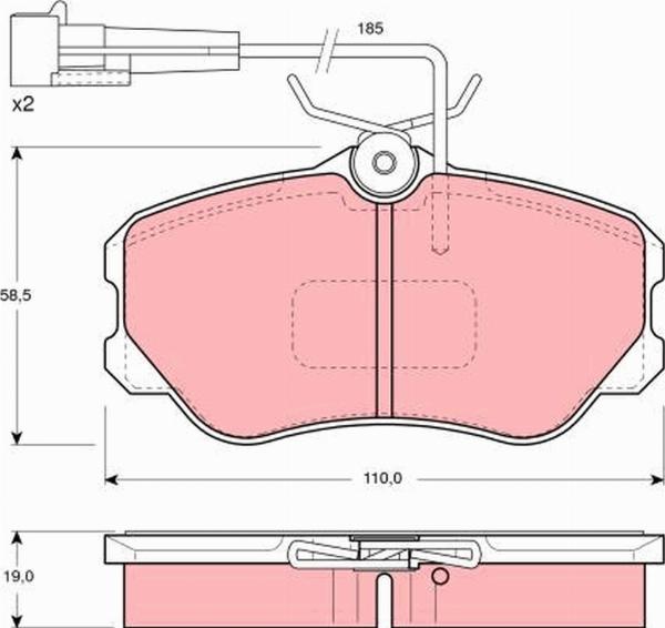 TRW GDB1095 - Гальмівні колодки, дискові гальма autozip.com.ua