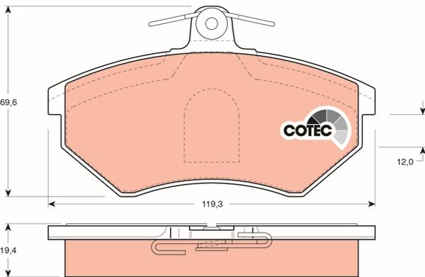 TRW GDB1044 - Гальмівні колодки, дискові гальма autozip.com.ua