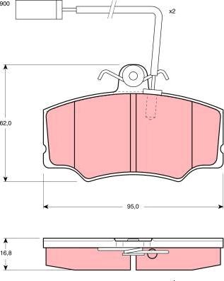 TRW GDB1045 - Гальмівні колодки, дискові гальма autozip.com.ua