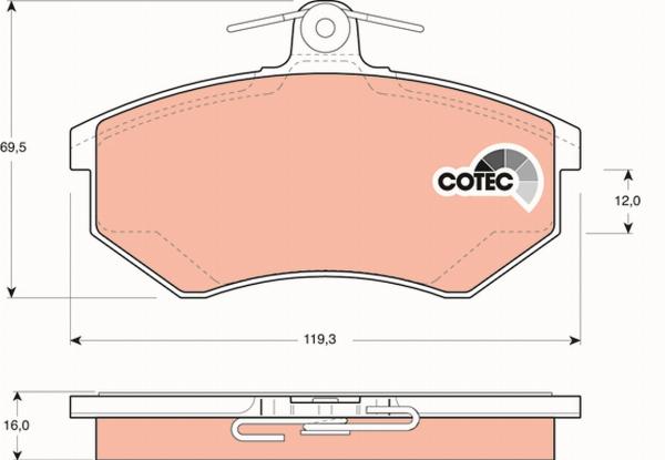 TRW GDB1048 - Гальмівні колодки, дискові гальма autozip.com.ua