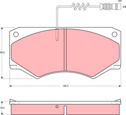 TRW GDB1067 - Гальмівні колодки, дискові гальма autozip.com.ua