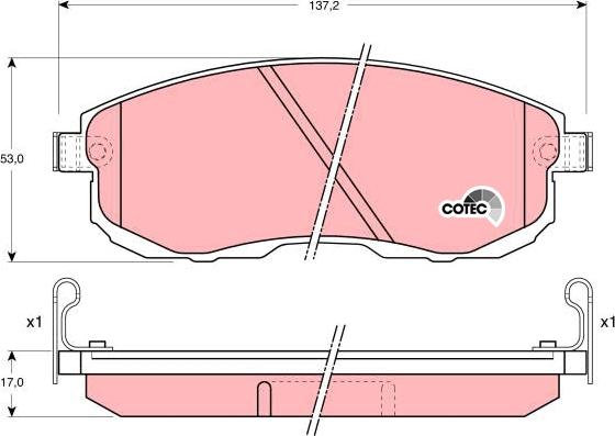 TRW GDB1003AT - Гальмівні колодки, дискові гальма autozip.com.ua