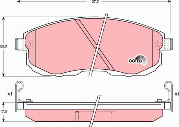 TRW GDB1003 - Гальмівні колодки, дискові гальма autozip.com.ua