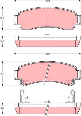 TRW GDB1014 - Гальмівні колодки, дискові гальма autozip.com.ua