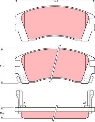 TRW GDB1013 - Гальмівні колодки, дискові гальма autozip.com.ua