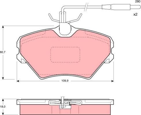 TRW GDB1087 - Гальмівні колодки, дискові гальма autozip.com.ua