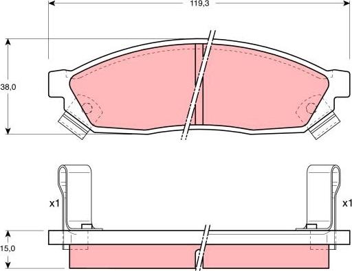 TRW GDB1038 - Гальмівні колодки, дискові гальма autozip.com.ua