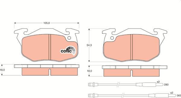 TRW GDB1033 - Гальмівні колодки, дискові гальма autozip.com.ua