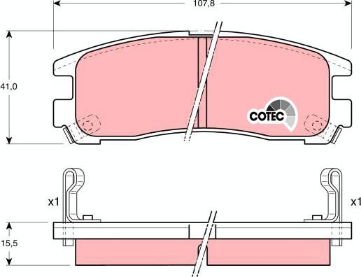 TRW GDB1023AT - Гальмівні колодки, дискові гальма autozip.com.ua