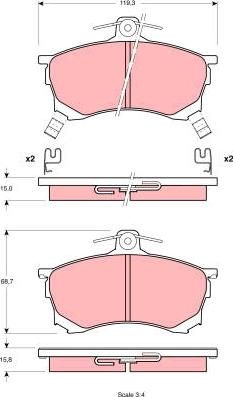 TRW GDB1197 - Гальмівні колодки, дискові гальма autozip.com.ua