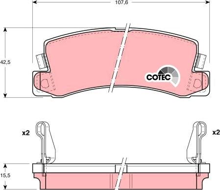 TRW GDB1168 - Гальмівні колодки, дискові гальма autozip.com.ua