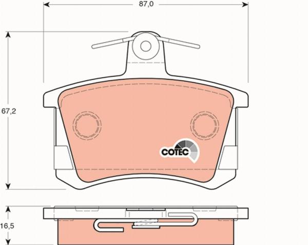 TRW GDB1163 - Гальмівні колодки, дискові гальма autozip.com.ua