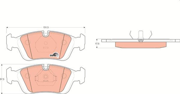 TRW GDB1100 - Гальмівні колодки, дискові гальма autozip.com.ua