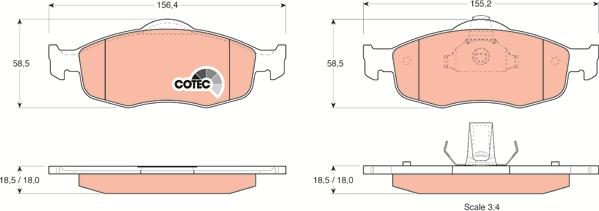 TRW GDB1107 - Гальмівні колодки, дискові гальма autozip.com.ua