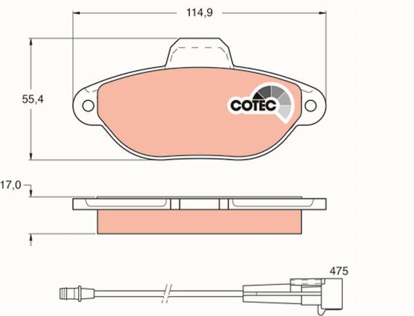 TRW GDB1115 - Гальмівні колодки, дискові гальма autozip.com.ua