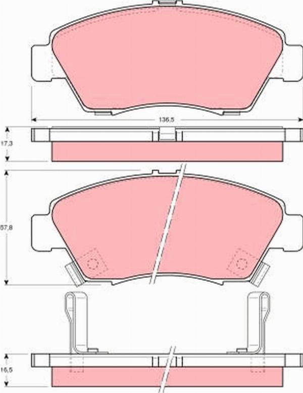 TRW GDB1183 - Гальмівні колодки, дискові гальма autozip.com.ua
