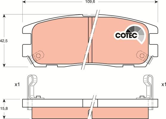 TRW GDB1187 - Гальмівні колодки, дискові гальма autozip.com.ua