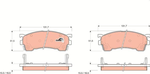TRW GDB1139 - Гальмівні колодки, дискові гальма autozip.com.ua